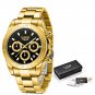 All yellow_2023 Military Sport Mens Watches Top Brand Luxury Gold Quartz Watch For Men Stainless St