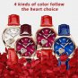 red_Sunkta Women Watches Leather Band Luxury Quartz Watch Waterproof Fashion Creative Wristwatch For
