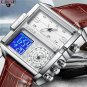 Rose gold blue_2021 Top Brand Luxury Mens Watches Square Digital Sports Quartz Wrist Watch for Men W