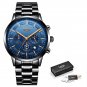 black rose blue S_2021 Fashion Mens Watches Top Brand Luxury Business Watch Men Stainless Steel Wa