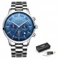silver blue S_2021 Fashion Mens Watches Top Brand Luxury Business Watch Men Stainless Steel Waterp