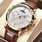 All black_2022 Mens Watches Top Brand Luxury Watch For Men Casual Leathe 24Hour Moon Phase Clock Sp