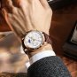 Rose gold white_2022  Mens Watches Top Brand Luxury Watch For Men Casual Leathe 24Hour Moon Phase Cl