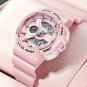 blue_Sport Women Quartz Digital Watch Creative Diving Watch Ladies Waterproof Alarm Watch Dual Displ