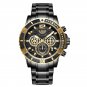 Black gold_Top Brand Luxury Fashion All Gold Mens Watches Stainless Steel Quartz Watch For Men Water