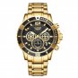 Gold black_Top Brand Luxury Fashion All Gold Mens Watches Stainless Steel Quartz Watch For Men Water