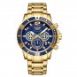 Gold blue_Top Brand Luxury Fashion All Gold Mens Watches Stainless Steel Quartz Watch For Men Waterp