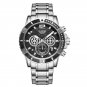 Silver black_Top Brand Luxury Fashion All Gold Mens Watches Stainless Steel Quartz Watch For Men Wat