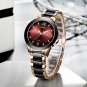 Rose gold red_Montre Brand SUNKTA Fashion Watch Women Luxury Ceramic And Alloy Bracelet Analog Wom