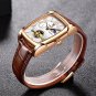 Gold black_2023 Men Automatic Mechanical Watch Men Luxury Tourbillon Square Leather Sport Watch Lumi