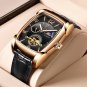 Silver black_2023 Men Automatic Mechanical Watch Men Luxury Tourbillon Square Leather Sport Watch Lu