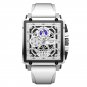 Silver white_Casual Men Watch Luxury Waterproof Luminous Chronograph Date Man Wristwatch Military Qu