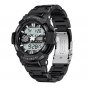 Silver black_Digital Men Military Watch 50m Waterproof Wristwatch LED Quartz Clock Sport Watch Male