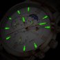 Rose gold white_2022 Top Brand Luxury casual Watches Leather strap Moon Phase Men clock Waterproof L