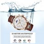 Rose gold white_2022 Top Brand Luxury casual Watches Leather strap Moon Phase Men clock Waterproof L