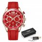 Gold red_2021 Fashion Mens Watches Top Brand Luxury Silicone Sports Watch Men Quartz Clock Waterpro