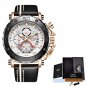 Gold white_2021 Fashion Sport Men Watches  Top Brand Luxury Big Dial Military Quartz Clock Leather W