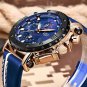 Rose gold black_2022  Mens Watches Top Brand Luxury Fashion Military Quartz Watch Men Leather Waterp