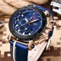 Rose gold black_2022  Mens Watches Top Brand Luxury Fashion Military Quartz Watch Men Leather Waterp