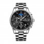 Silver  black_Men’s Watches Top Brand Luxury Chronograph Quartz Men Watch Waterproof Sport Wrist W