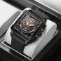 All black_2021  Men Watch  Top Brand Luxury Waterproof Quartz Square Wristwatche For Men Date Sport 