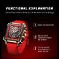 Silver white_2021  Men Watch  Top Brand Luxury Waterproof Quartz Square Wristwatche For Men Date Spo