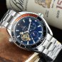 14_Automatic Mechanical Watch Oujia 3-Pin Flywheel Seahorse Automatic Mechanical Watch Steel Band
