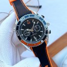 10_Quartz Watch European Seahorse Five-Pin Watch Stainless Steel Case Rubber Strap Men's Quartz Watc