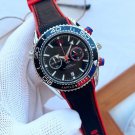 3_Quartz Watch European Seahorse Five-Pin Watch Stainless Steel Case Rubber Strap Men's Quartz Watch