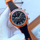 8_Quartz Watch European Seahorse Five-Pin Watch Stainless Steel Case Rubber Strap Men's Quartz Watch
