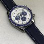 White-Faced Blue Needle_Automatic Mechanical Watch Oujia Super Six White Landing Automatic Mechanica