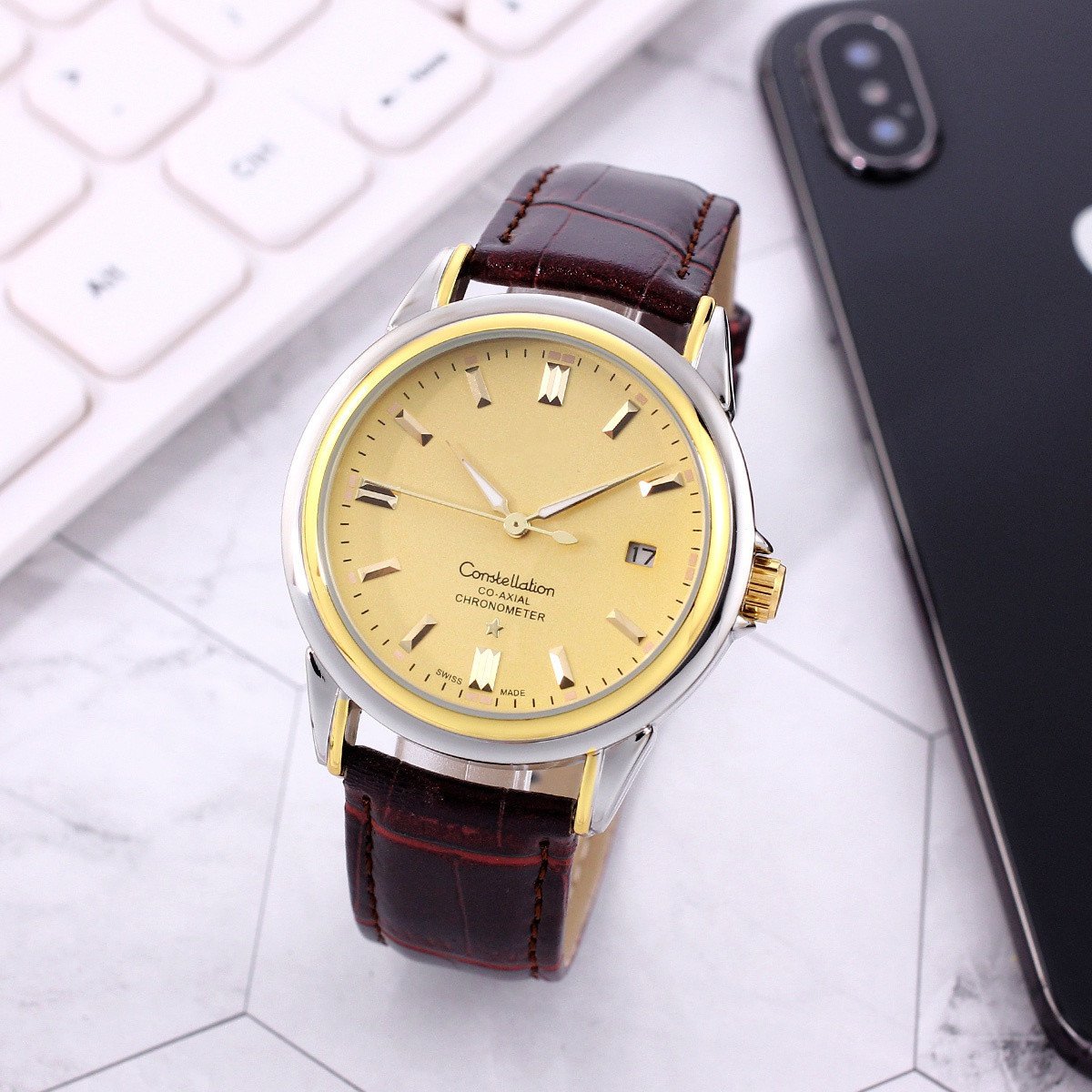 1_Automatic Mechanical Watch Fire Selling European Machinery Steel Band Watch