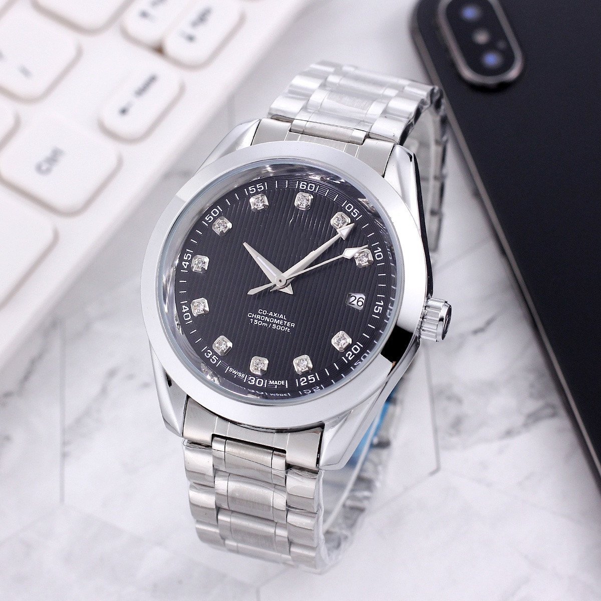 12_Automatic Mechanical Watch European Brand Flower Men's Mechanical Watch Trend Three-Pin