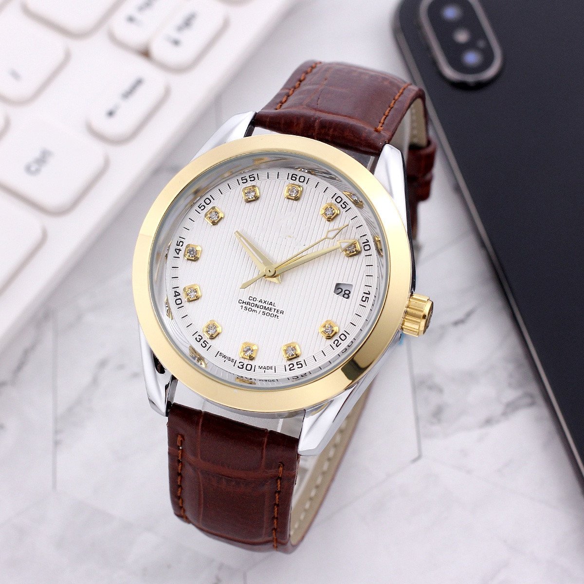 3_Automatic Mechanical Watch European Brand Flower Men's Mechanical Watch Trend Three-Pin