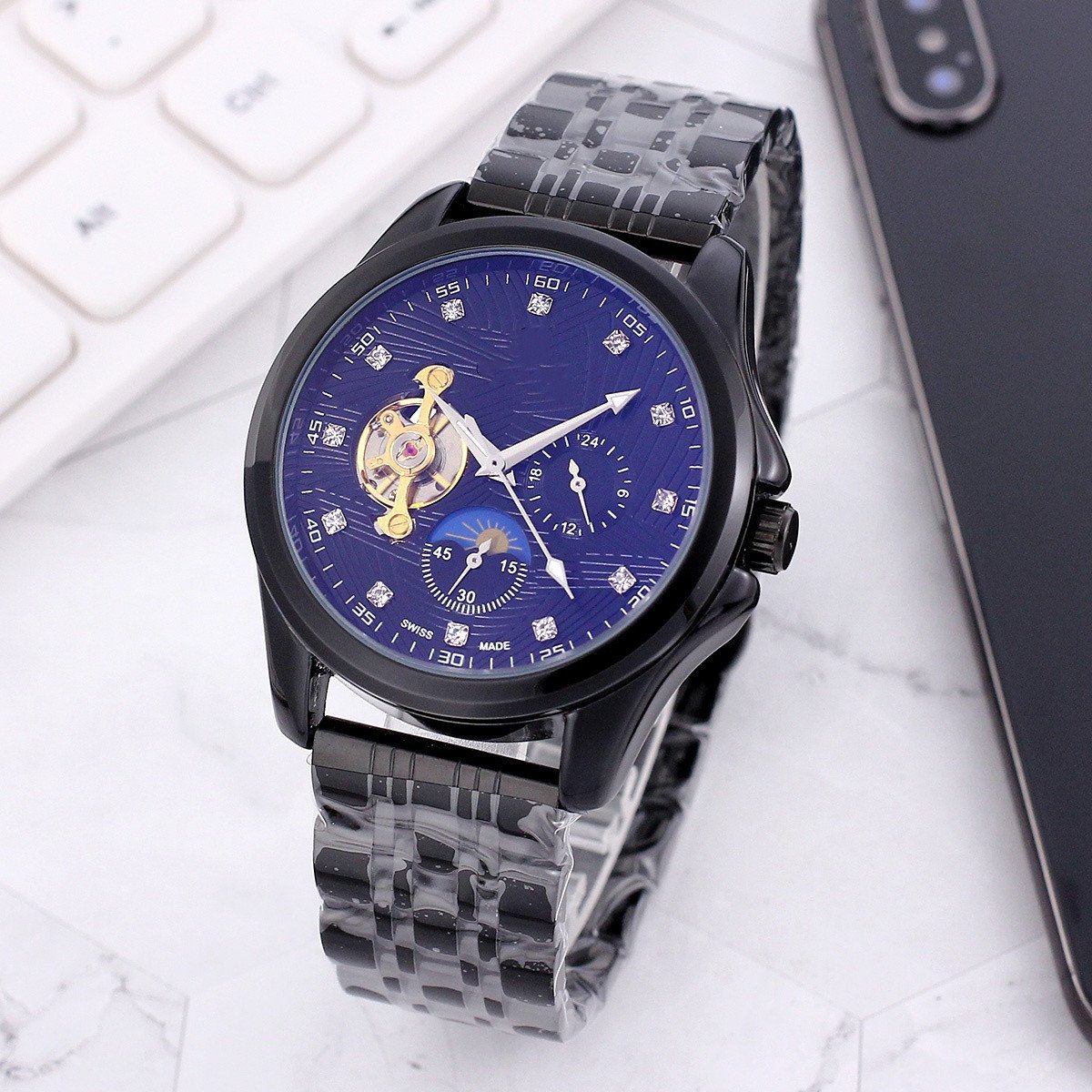7_Automatic Mechanical Watch European Star Steel Belt Automatic Mechanical Men's Watch