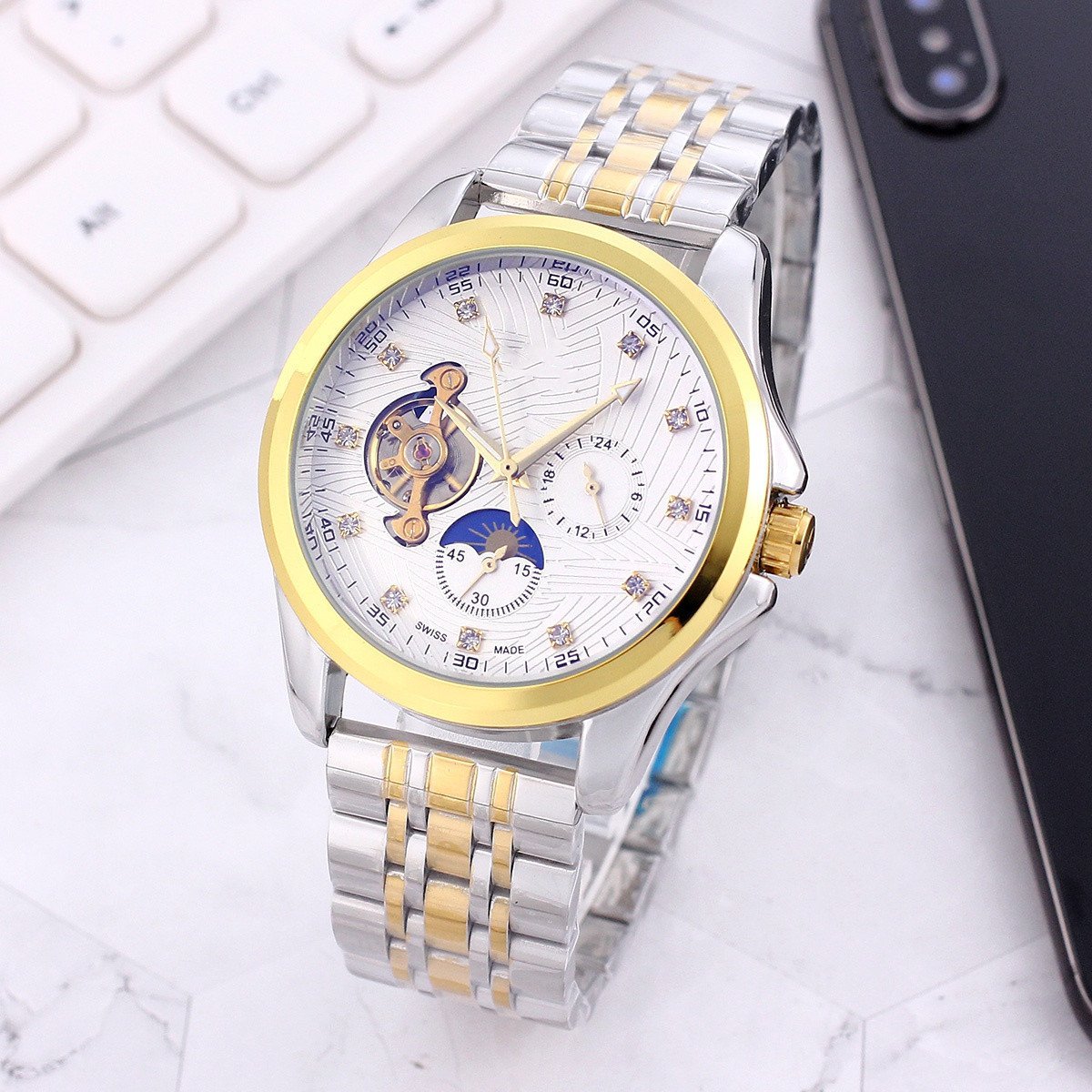 9_Automatic Mechanical Watch European Star Steel Belt Automatic Mechanical Men's Watch