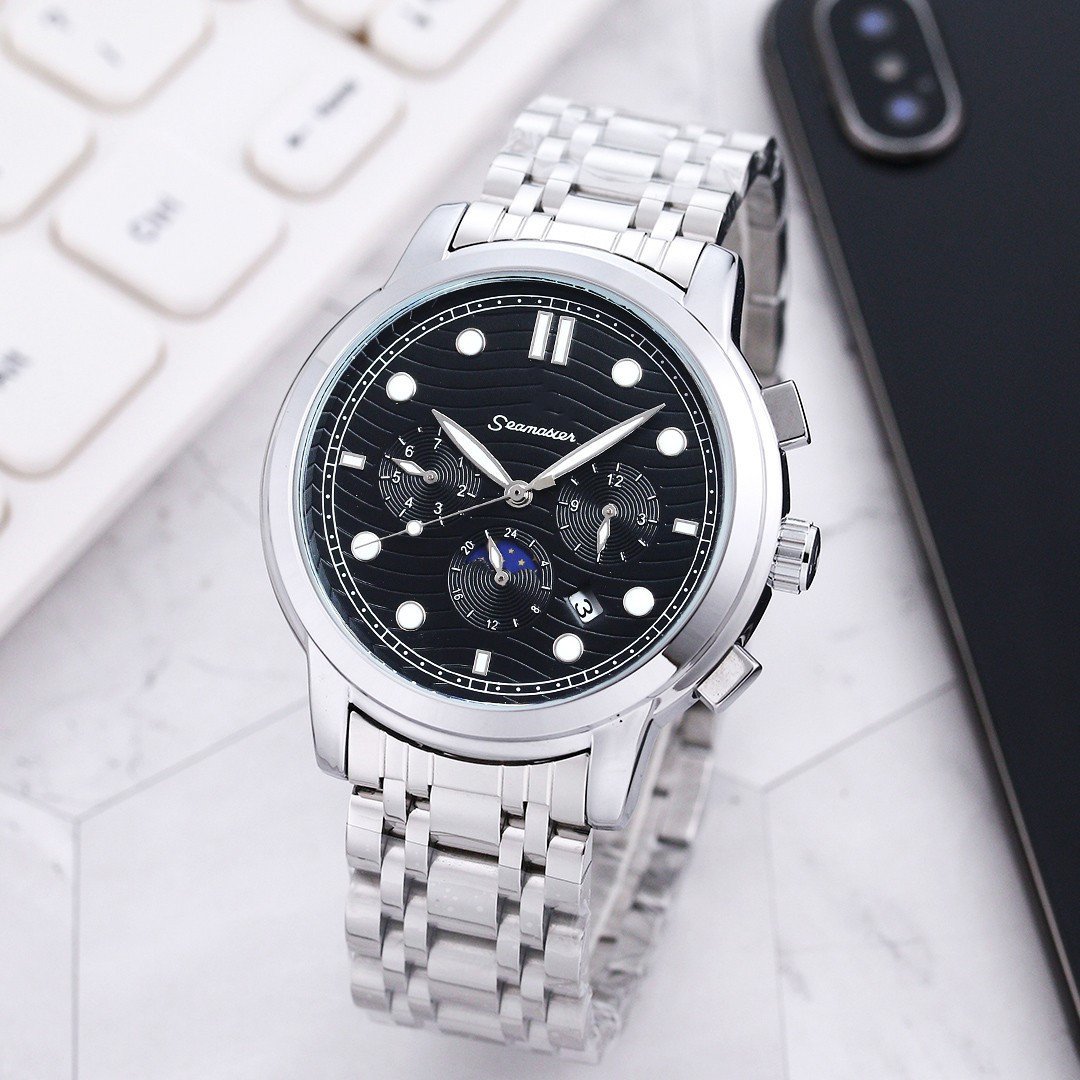 10_Automatic Mechanical Watch European Home Automatic Machinery 007 Fine Steel Men's Star Watch