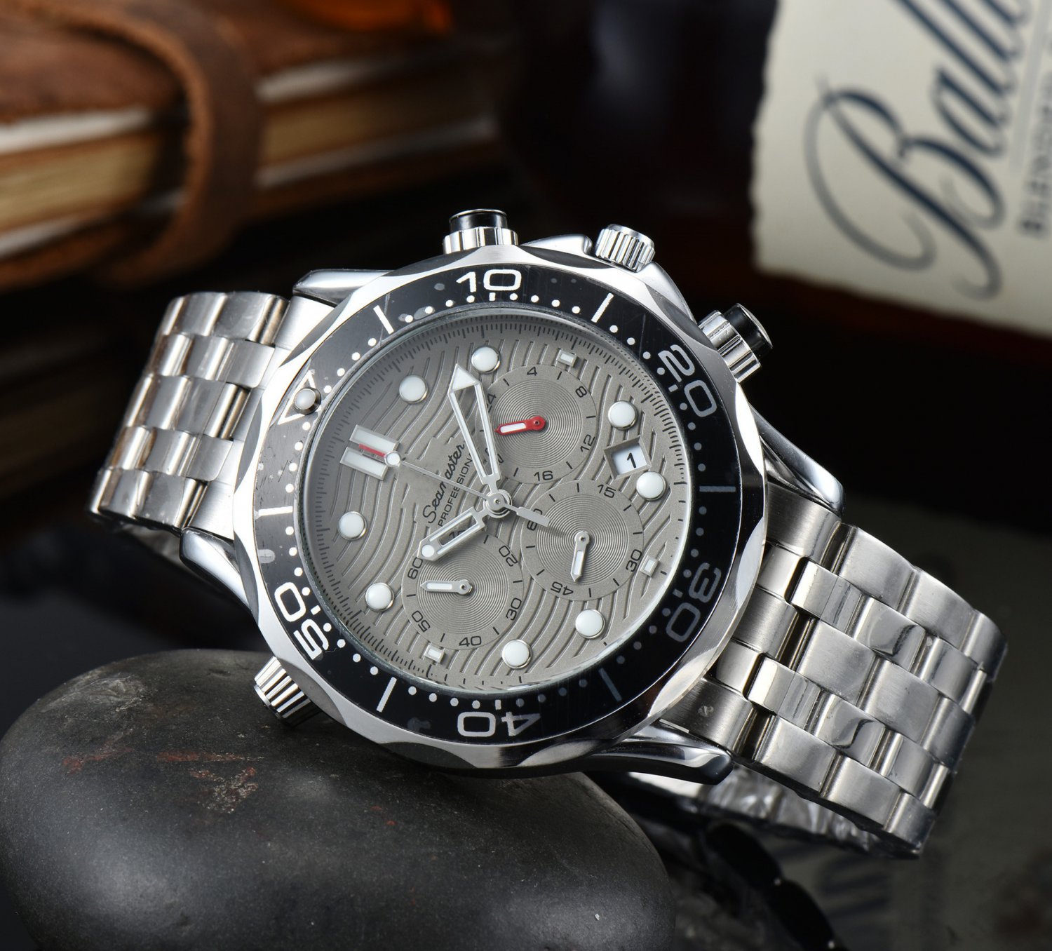 12_Six-Pin Full-Function Chronograph European Men's Watch