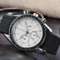 3_Quartz Watch Europa Six-Pin Tape Three-Eye Men's Sports Tape Timing 40Mm