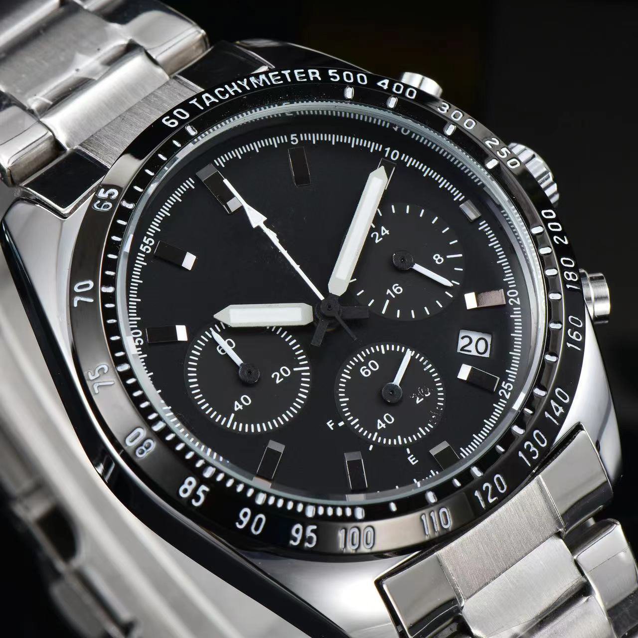 2_Oujia Chaoba 6-Pin Full-Function Quartz Watch Steel Band Style Manufacturers Supply