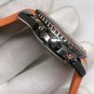 Orange Circle Black Face_Automatic Mechanical Watch European Hippocampus Five-Needle Orange Ring Aut