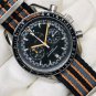 Black Black And White Grid_Automatic Mechanical Watch European O Super Black And White Automatic Mac