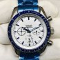 White Face Landing 41Mm_Auto Mechanical Watch Europa Six-Needle Blue Ring White Face Automatic Mecha