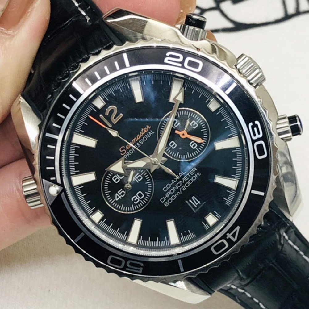 Black_Quartz Watch Oujia Haima Five-Pin Black Belt Japanese Movement Quartz Watch Hw026 Quartz