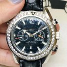 Black Sea Horse Skin_Automatic Mechanical Watch Oujia Haima Five-Pin Black Leather Automatic Mechani