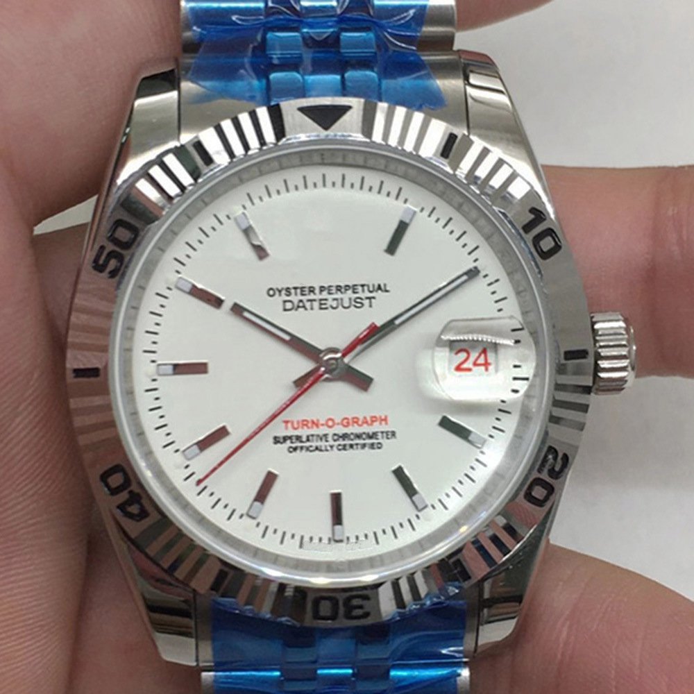 Tooth Count White Ding Red Calendar 40Mm_Automatic Mechanical Watch European Teeth Number Bai Ding R