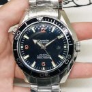 Haima Three Steel Belt_Automatic Mechanical Watch Oujia Haima Three-Needle Black Orange Automatic Me