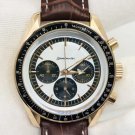 White Ding Black Eyes_Quartz Watch Oujia Super Master Six-Pin Rose White Ding Coffee Belt Quartz Wat