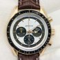 White Ding Black Eyes_Quartz Watch Oujia Super Master Six-Pin Rose White Ding Coffee Belt Quartz Wat