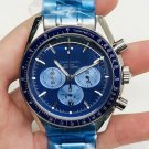 Egg Eye Blue Steel Belt_Quartz Watch Oujia Super Master Six-Pin Egg Eye Blue Steel Belt Quartz Watch